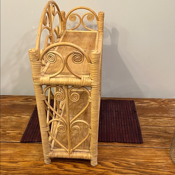 Elegant Two-Tier Rattan Shelf - Picture 3 of 6